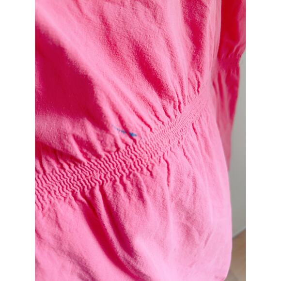 Vintage Summer Dress Mexico Tourist Pink Frog Print Size Medium Swim Cover - Picture 3 of 5